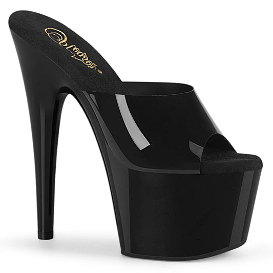 ADORE-701N Strippers Heels Pleaser Platforms (Exotic Dancing) Blk (Jelly-Like) TPU/Blk