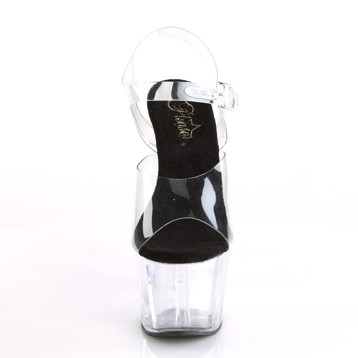 ADORE-708 Pleaser Clear-Black/Clear Platform Shoes (Sexy Shoes)