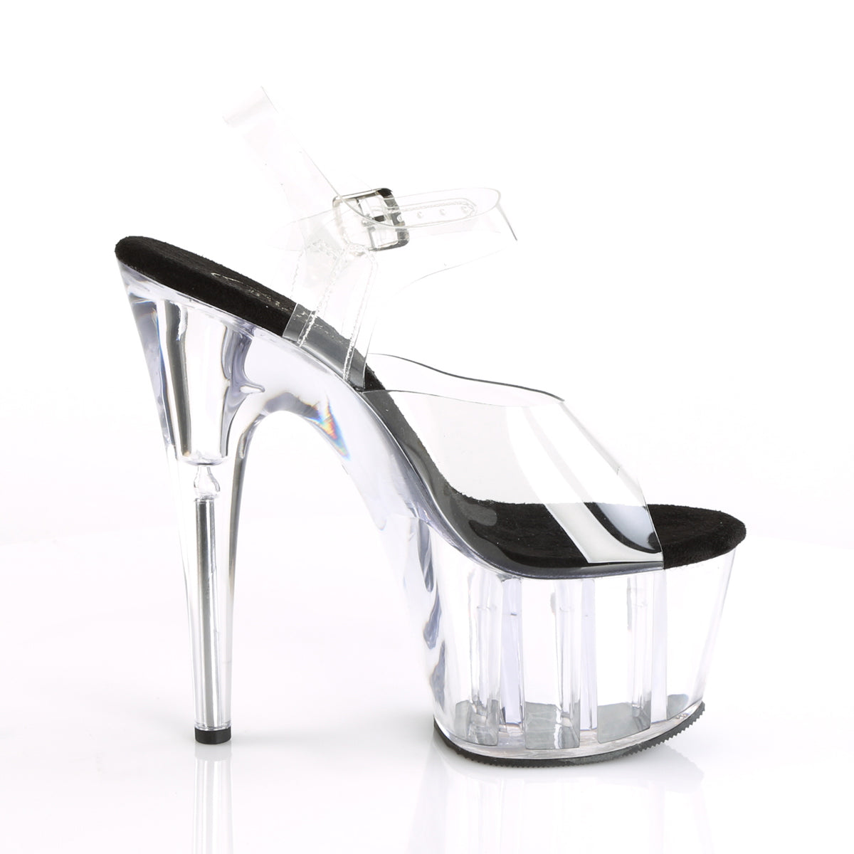 ADORE-708 Pleaser Clear-Black/Clear Platform Shoes (Sexy Shoes)