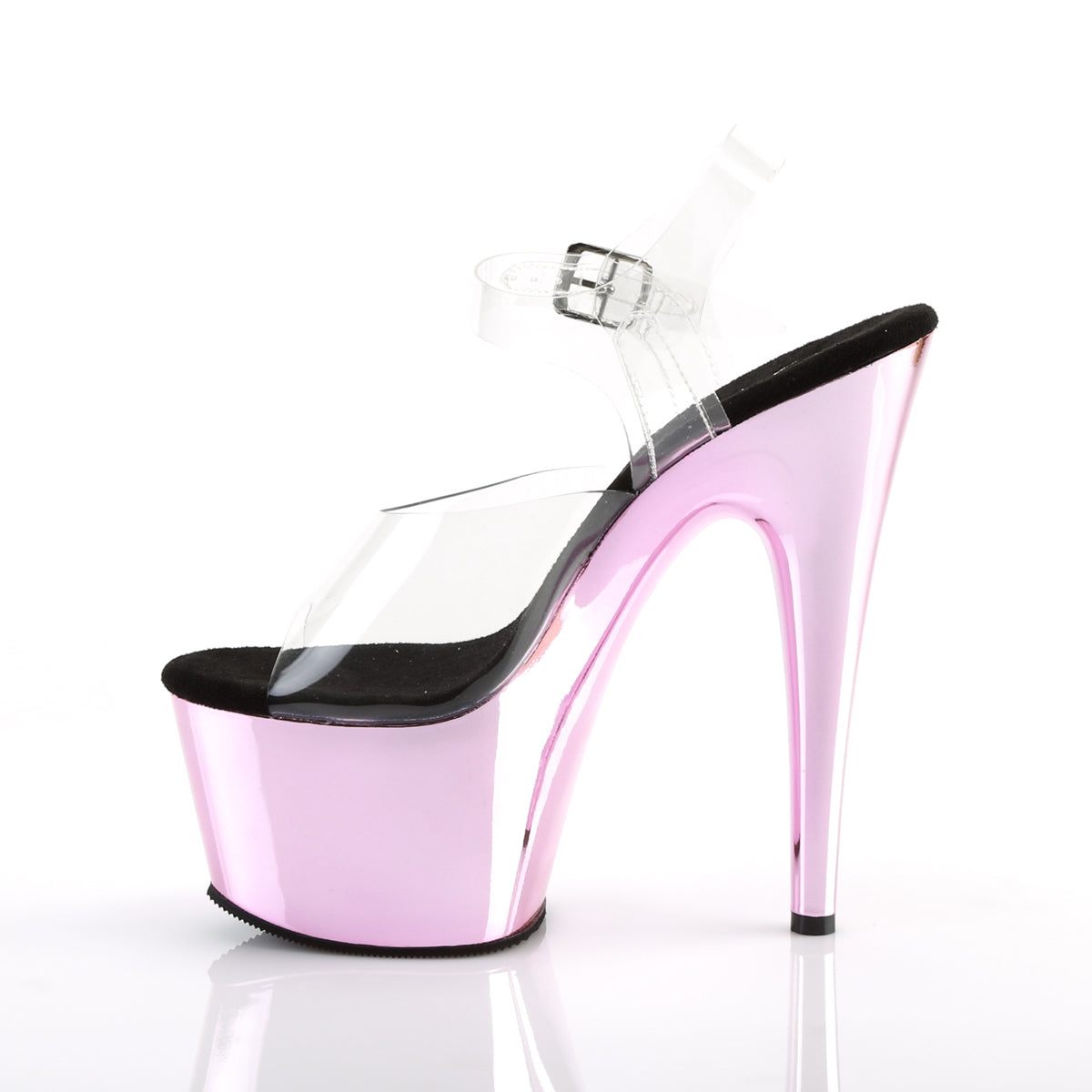 ADORE-708 Pleaser Clear/B Pink Chrome Platform Shoes (Sexy Shoes)