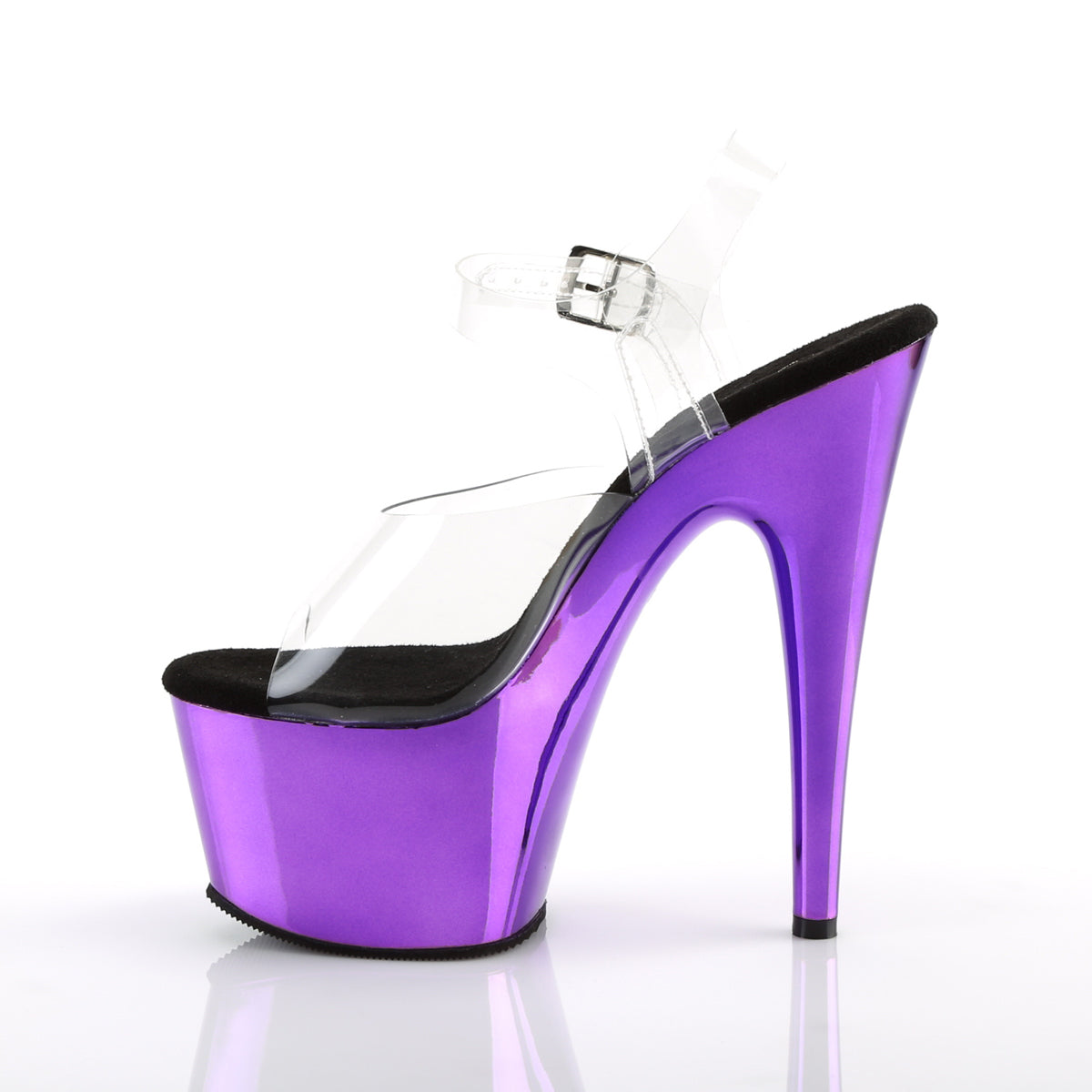 ADORE-708 Pleaser Clear/Purple  Chrome Platform Shoes (Sexy Shoes)