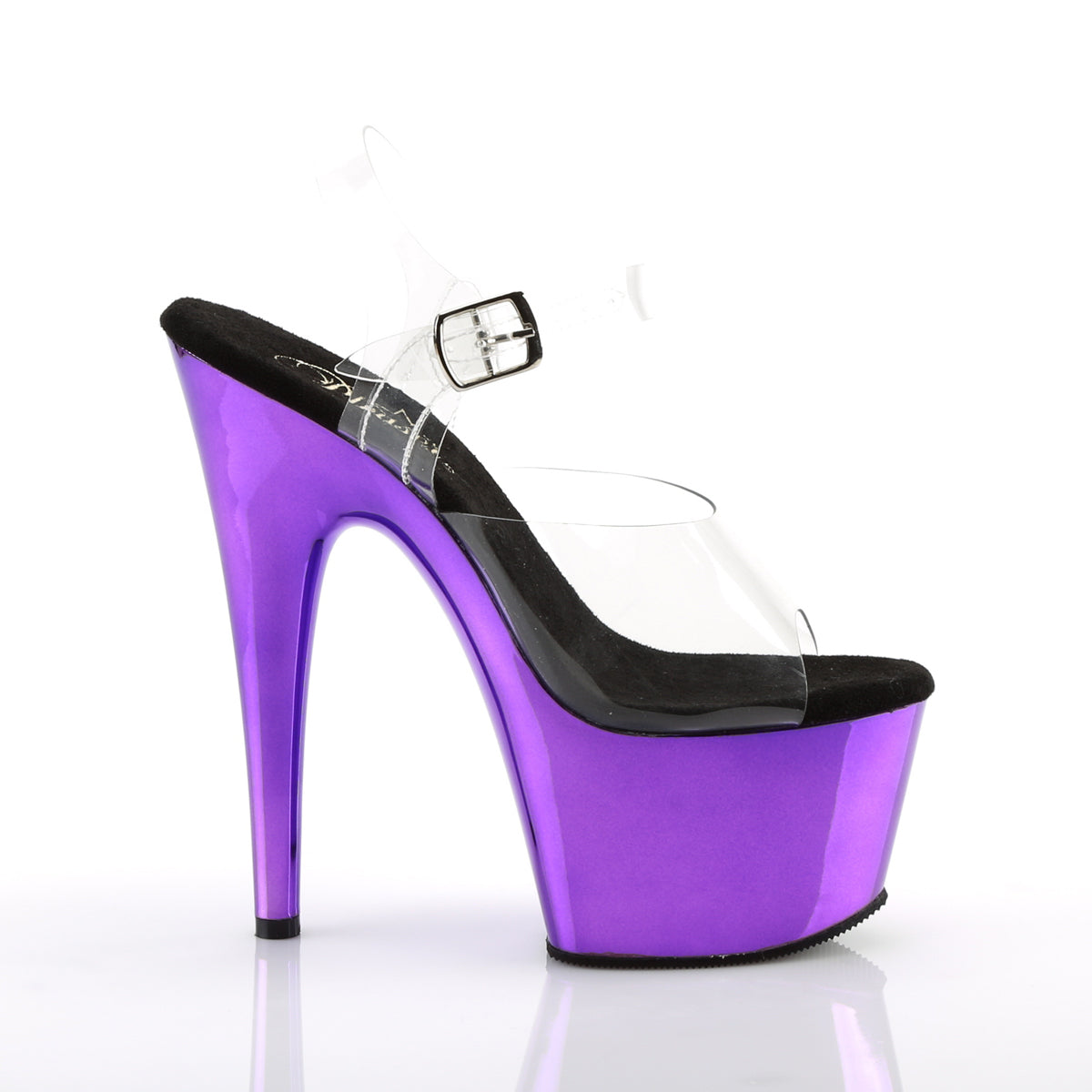 ADORE-708 Pleaser Clear/Purple  Chrome Platform Shoes (Sexy Shoes)