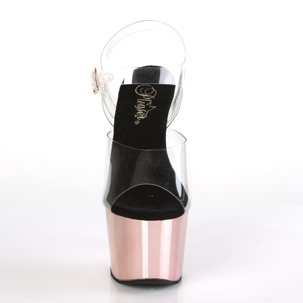 ADORE-708 Pleaser Clear/Rose Gold Chrome Platform Shoes (Sexy Shoes)