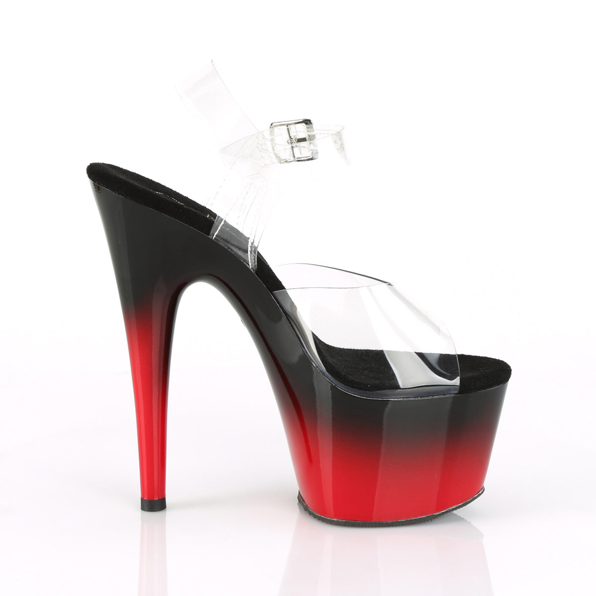 ADORE-708BR-H Pleaser Clear/Black-Red Platform Shoes (Sexy Shoes)