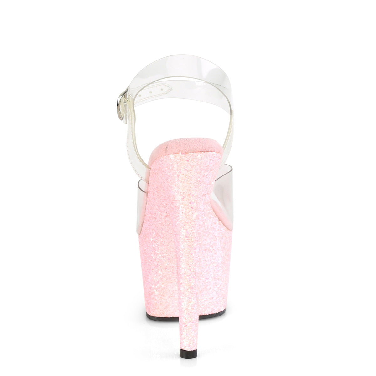 ADORE-708LG Pleaser Clear/B Pink Glitter Platform Shoes (Sexy Shoes)