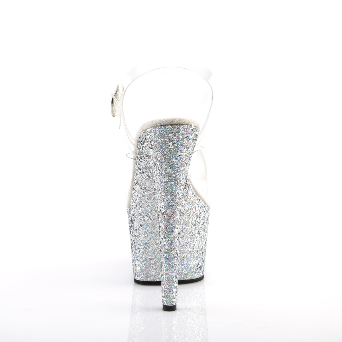 ADORE-708LG Pleaser Clear/Silver Multi Glitter Platform Shoes (Sexy Shoes)