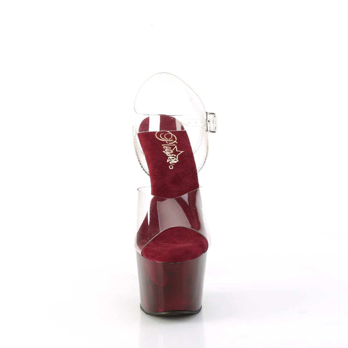 ADORE-708MPP Pleaser Clear/Burgundy Platform Shoes (Sexy Shoes)