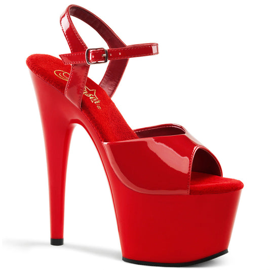 ADORE-709 Strippers Heels Pleaser Platforms (Exotic Dancing) Red/Red