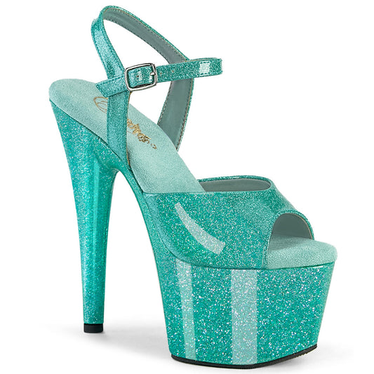 ADORE-709GP Pleaser Aqua Glitter Patent Platform Shoes (Sexy Shoes)