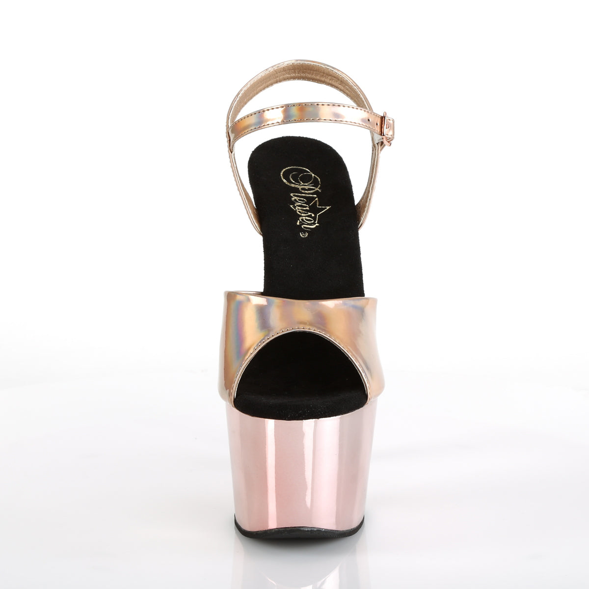 ADORE-709HGCH Pleaser Rose Gold Hologram/Rose Gold Chrome Platform Shoes (Sexy Shoes)