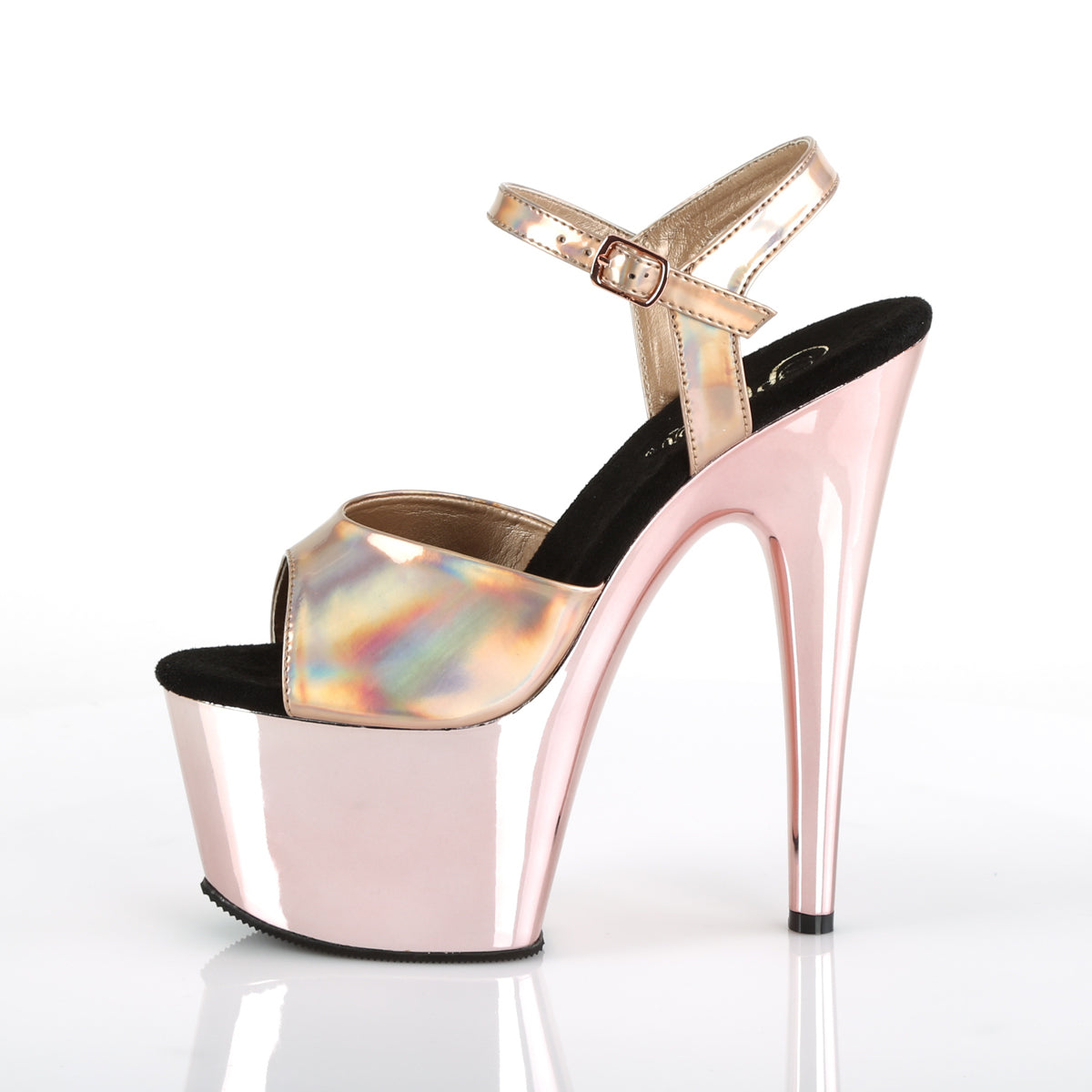 ADORE-709HGCH Pleaser Rose Gold Hologram/Rose Gold Chrome Platform Shoes (Sexy Shoes)