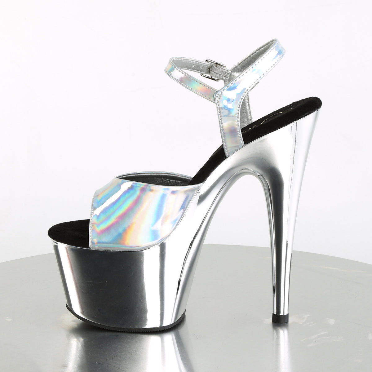 ADORE-709HGCH Pleaser Silver Hologram/Silver Chrome Platform Shoes (Sexy Shoes)