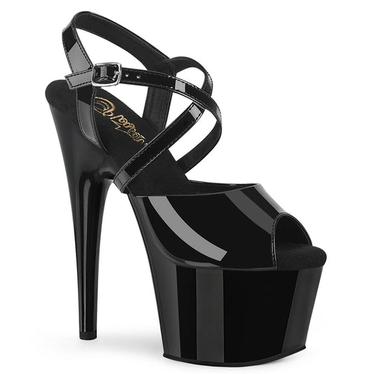 ADORE-724 Strippers Heels Pleaser Platforms (Exotic Dancing) Blk Pat/Blk