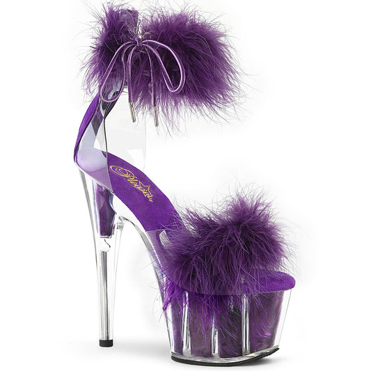 ADORE-724F Pleaser Clear-Purple Fur Platform Shoes (Sexy Shoes)