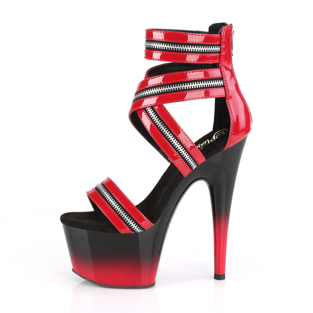 ADORE-766 Pleaser Red Patent/Black-Red Platform Shoes (Sexy Shoes)