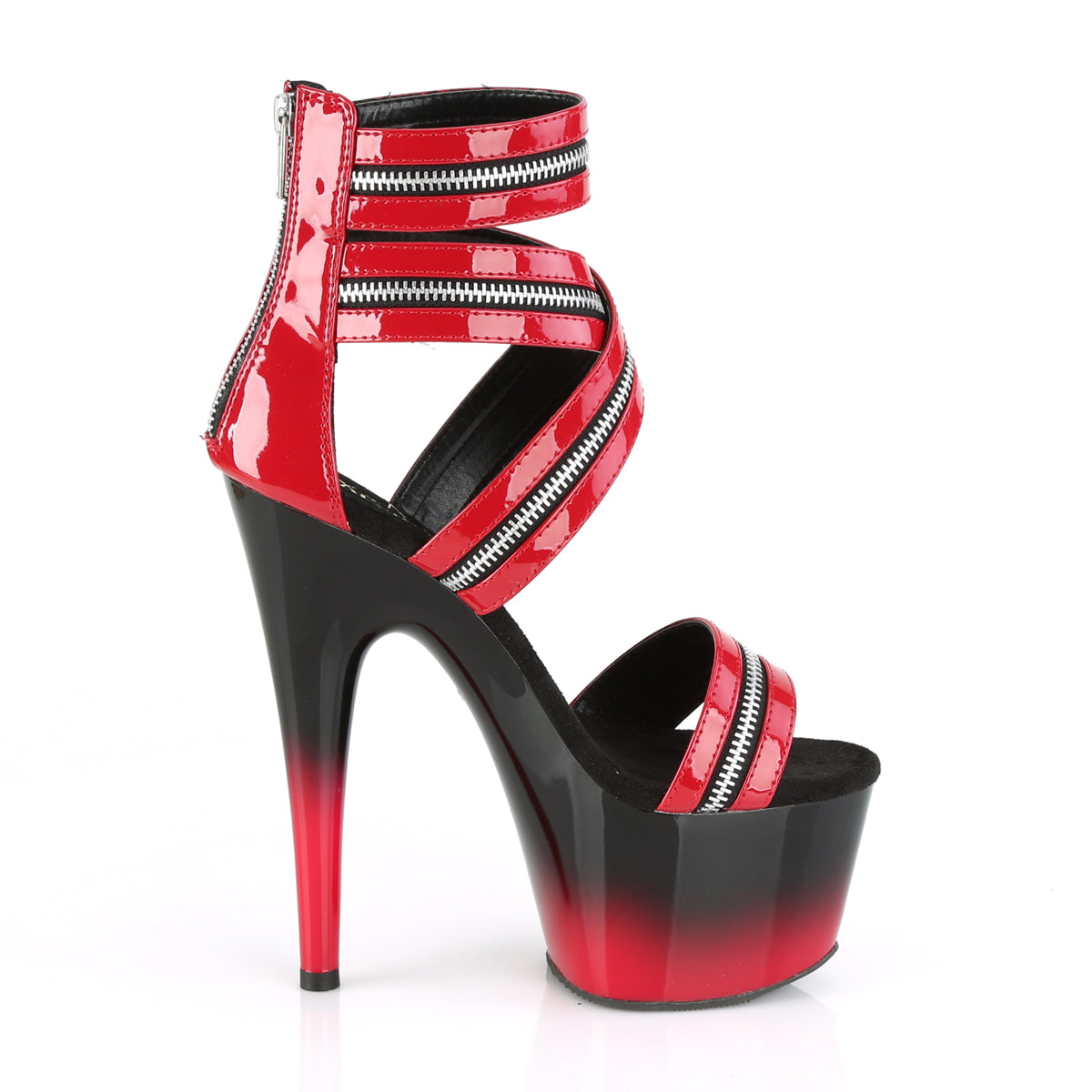 ADORE-766 Pleaser Red Patent/Black-Red Platform Shoes (Sexy Shoes)