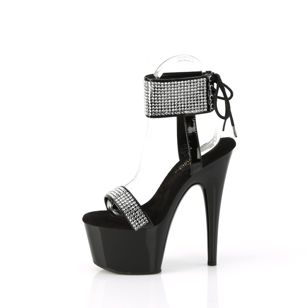 ADORE-770 Pleaser Black Patent-Rhinestones/Black Platform Shoes (Sexy Shoes)