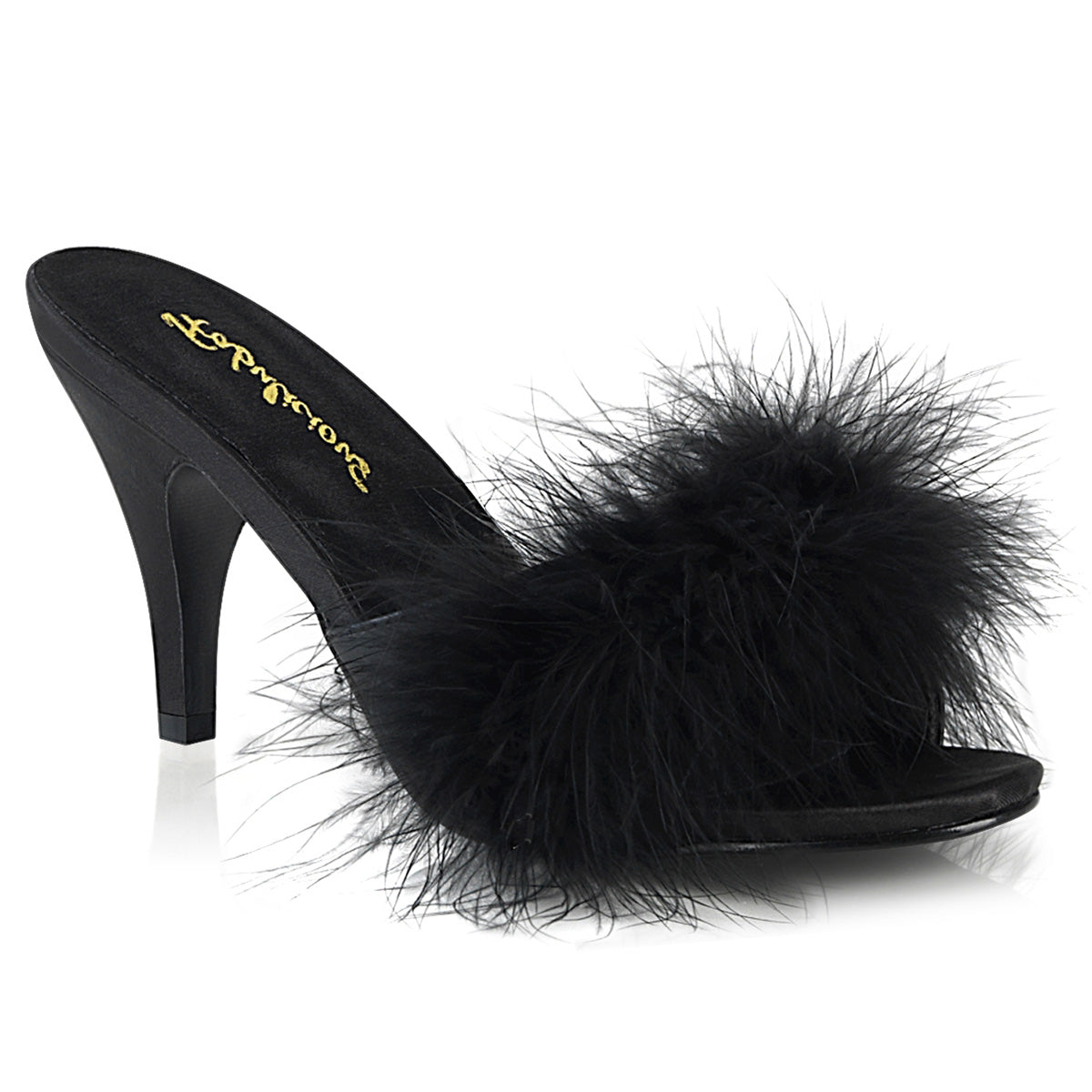 AMOUR-03 Exotic Dancing Fabulicious Shoes Blk Pu-Fur