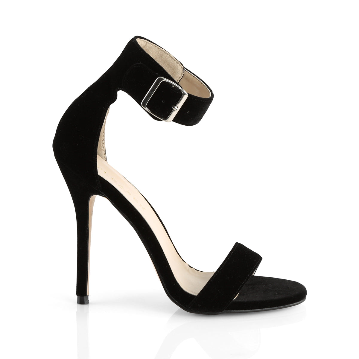 AMUSE-10 Pleaser Black Velvet Single Sole Shoes (Sexy Shoes)