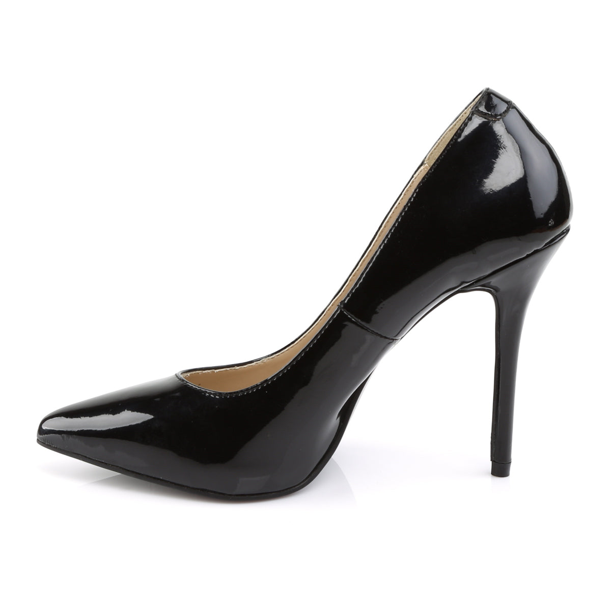 AMUSE-20 Pleaser Black Patent Single Sole Shoes (Sexy Shoes)