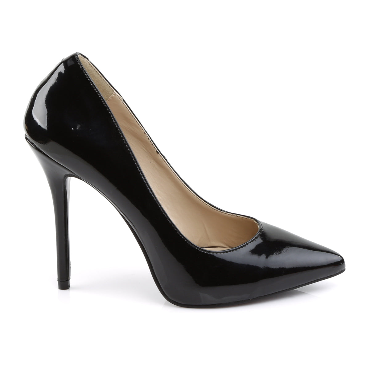 AMUSE-20 Pleaser Black Patent Single Sole Shoes (Sexy Shoes)