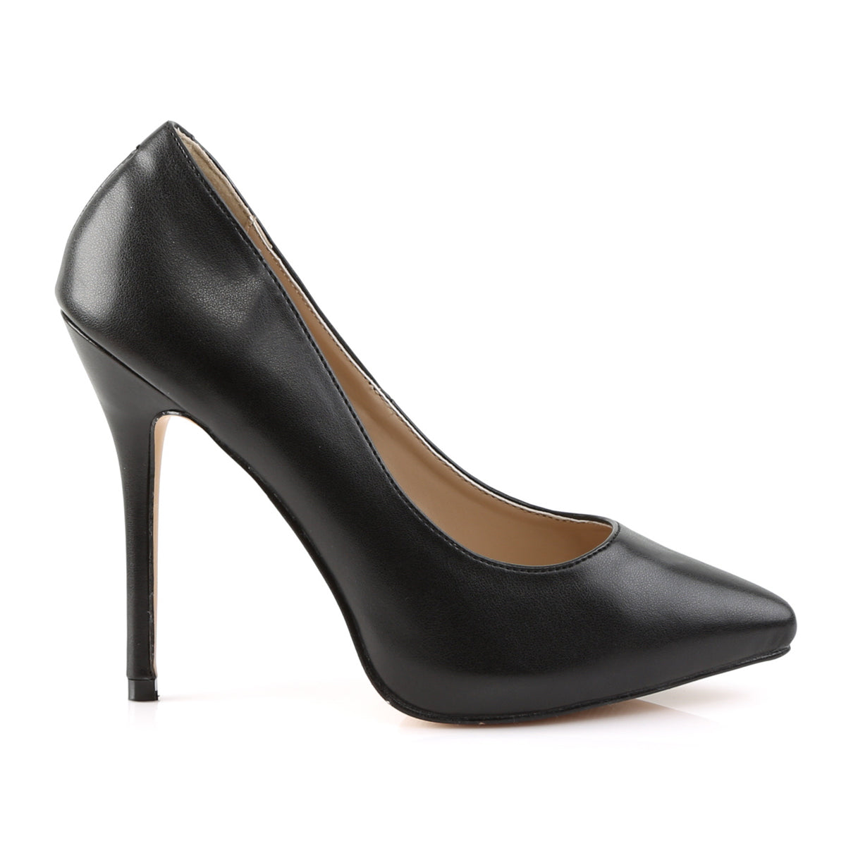 AMUSE-20 Pleaser Black Faux Leather Single Sole Shoes (Sexy Shoes)