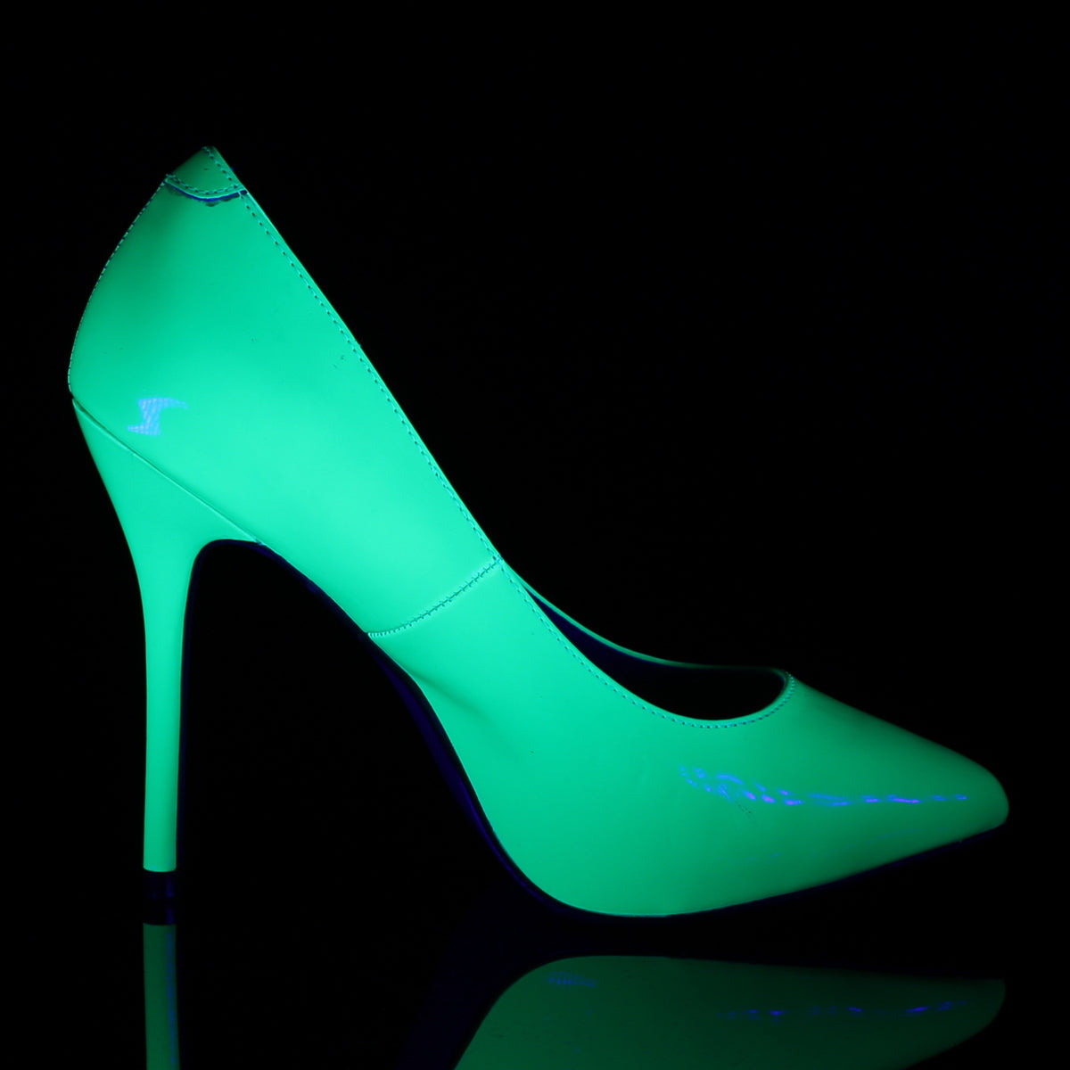 AMUSE-20 Pleaser Neon Green Patent Single Sole Shoes (Sexy Shoes)