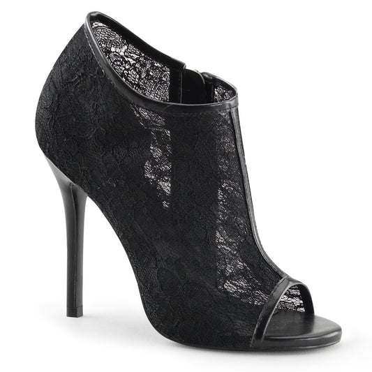 AMUSE-56 Exotic Dancing Fabulicious Shoes Blk Lace-Mesh