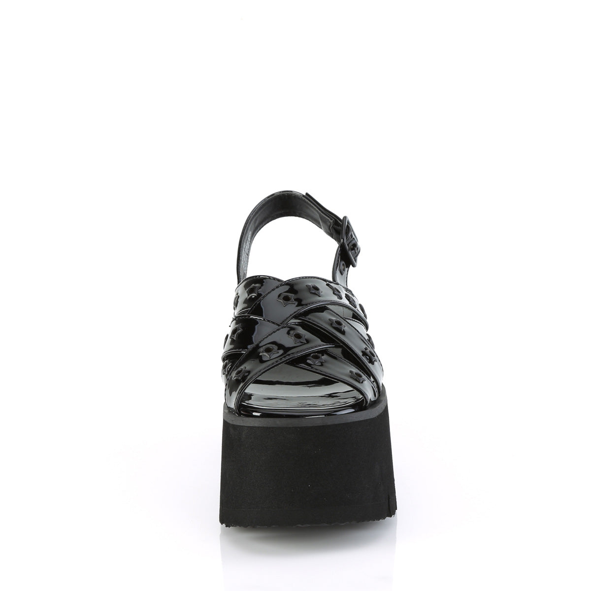 ASHES-12 Demonia Black Patent Women's Sandals (Alternative Footwear)