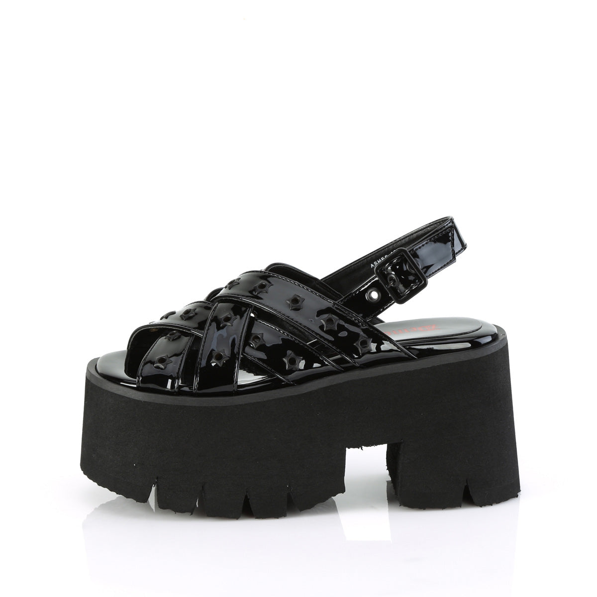 ASHES-12 Demonia Black Patent Women's Sandals (Alternative Footwear)