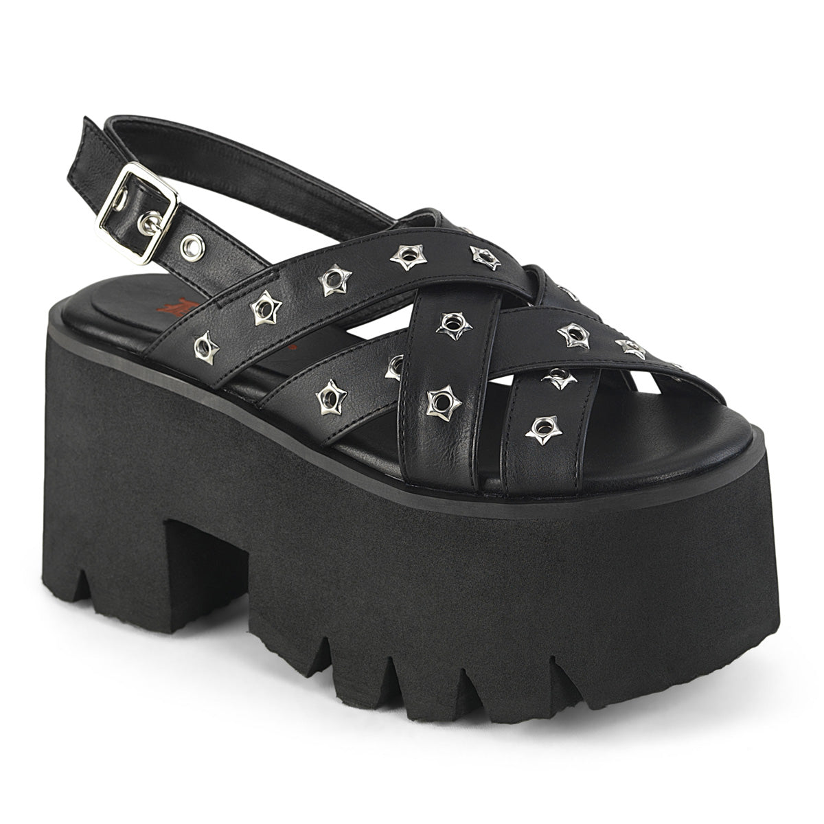 ASHES-12 Alternative Footwear Demonia Women's Sandals Blk Vegan Leather