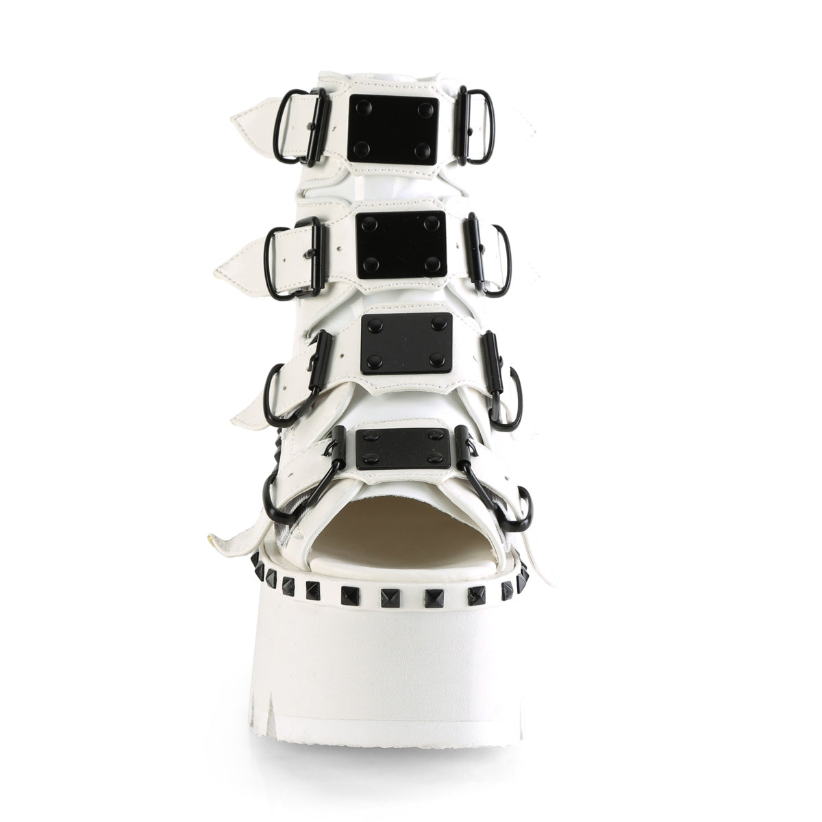 ASHES-70 Demonia White Vegan Leather Women's Ankle Boots (Sexy Shoes)