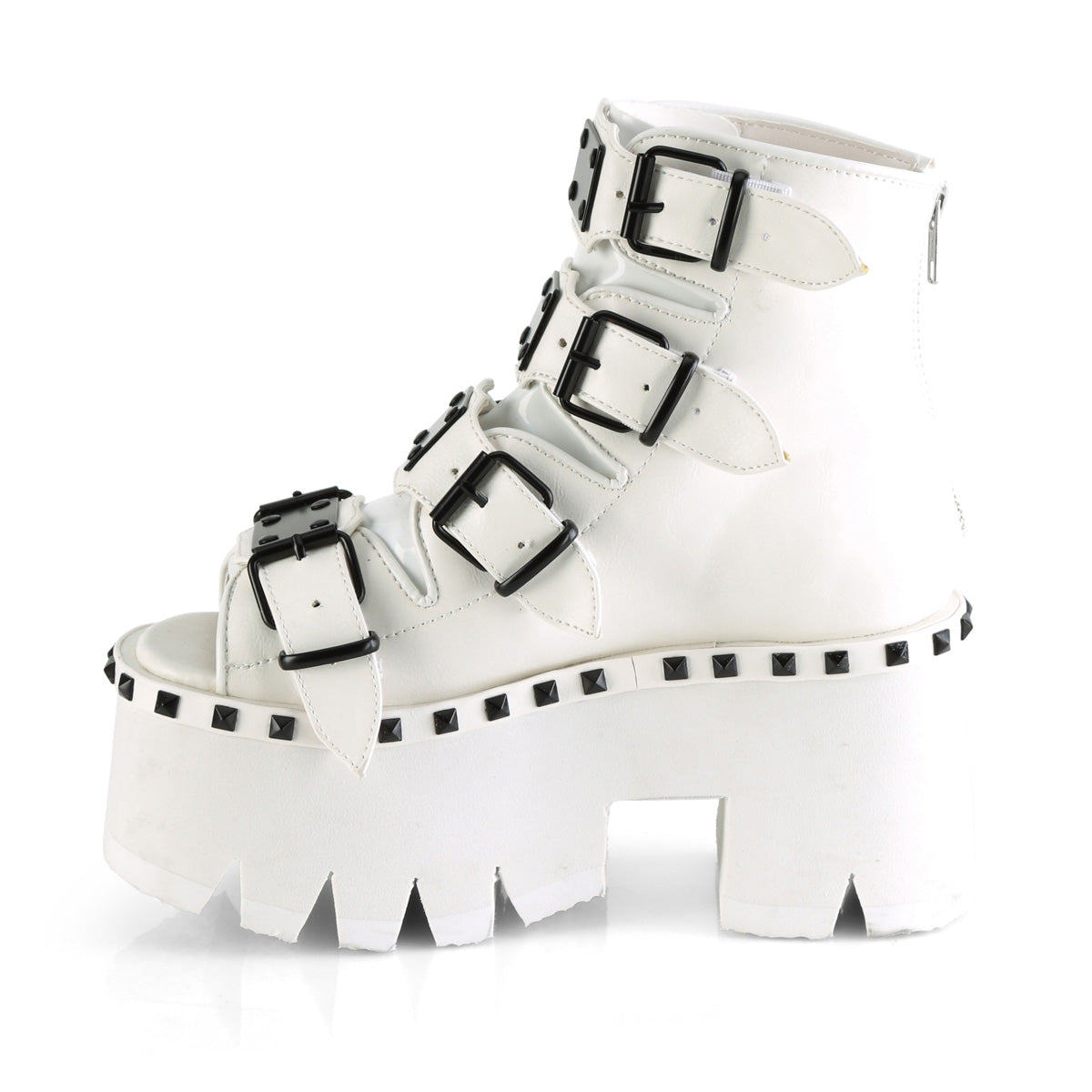 ASHES-70 Demonia White Vegan Leather Women's Ankle Boots (Sexy Shoes)