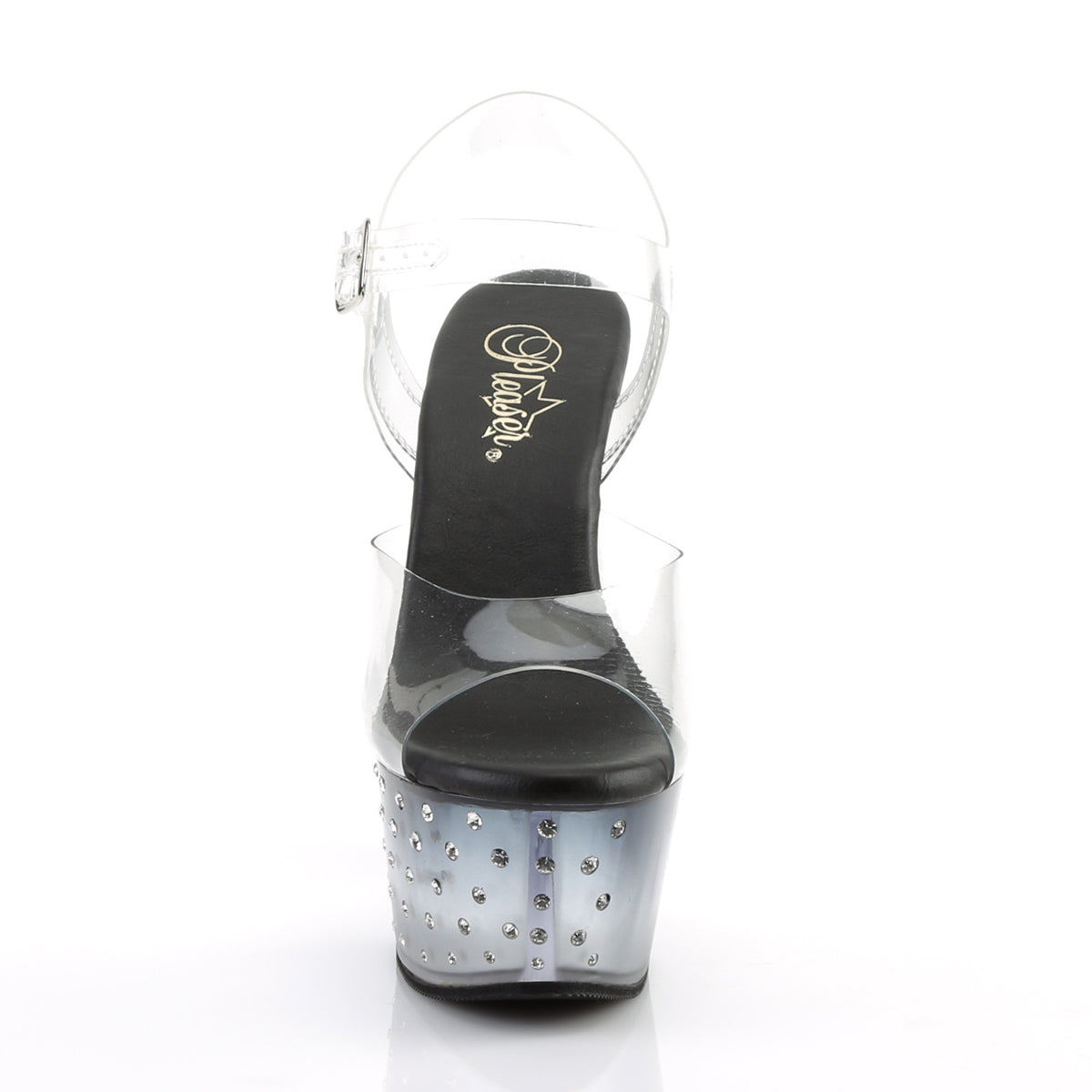 ASPIRE-608STD Pleaser Clear/Black-Clear Platform Shoes (Sexy Shoes)