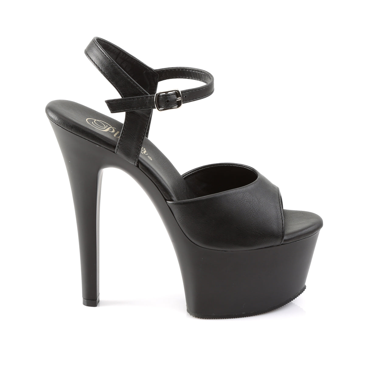 ASPIRE-609 Pleaser Black Faux Leather/Black Matte Platform Shoes (Sexy Shoes)