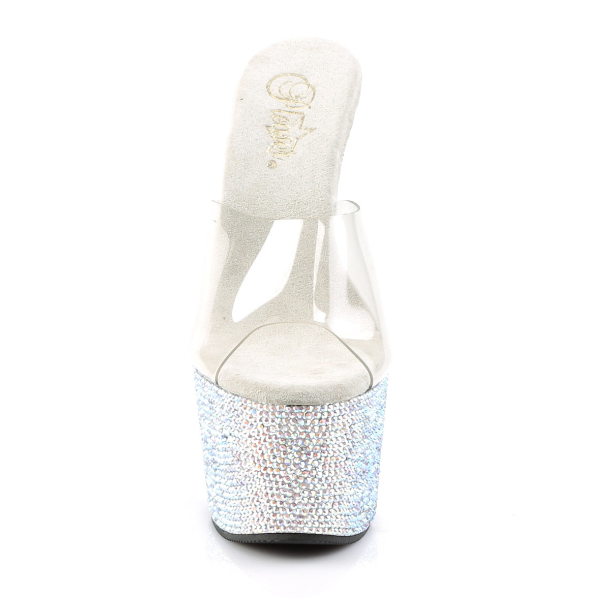 BEJEWELED-701DM Pleaser Clear/Silver Multi Rhinestones Platform Shoes (Sexy Shoes)