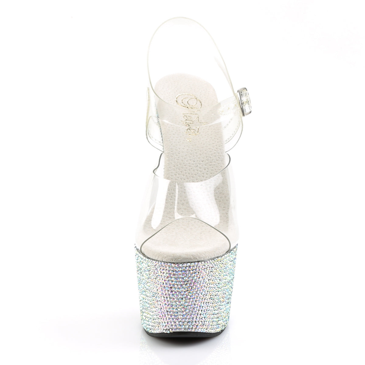 BEJEWELED-708DM Pleaser Clear/Silver Multi Rhinestones Platform Shoes (Sexy Shoes)