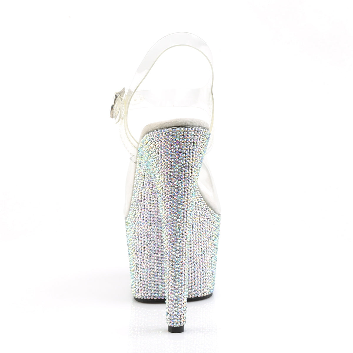 BEJEWELED-708DM Pleaser Clear/Silver Multi Rhinestones Platform Shoes (Sexy Shoes)