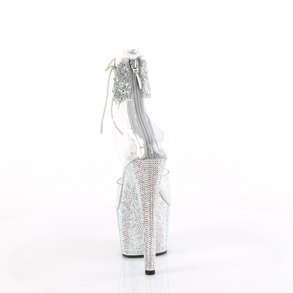 BEJEWELED-724RS-02 Pleaser Clear-Silver Multi Rhinestones/Silver AB Rhinestones Platform Shoes (Sexy Shoes)