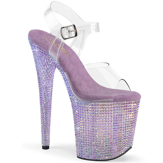 BEJEWELED-808RRS Pleaser Clear/Lavender Rhinestones Platform Shoes (Sexy Shoes)