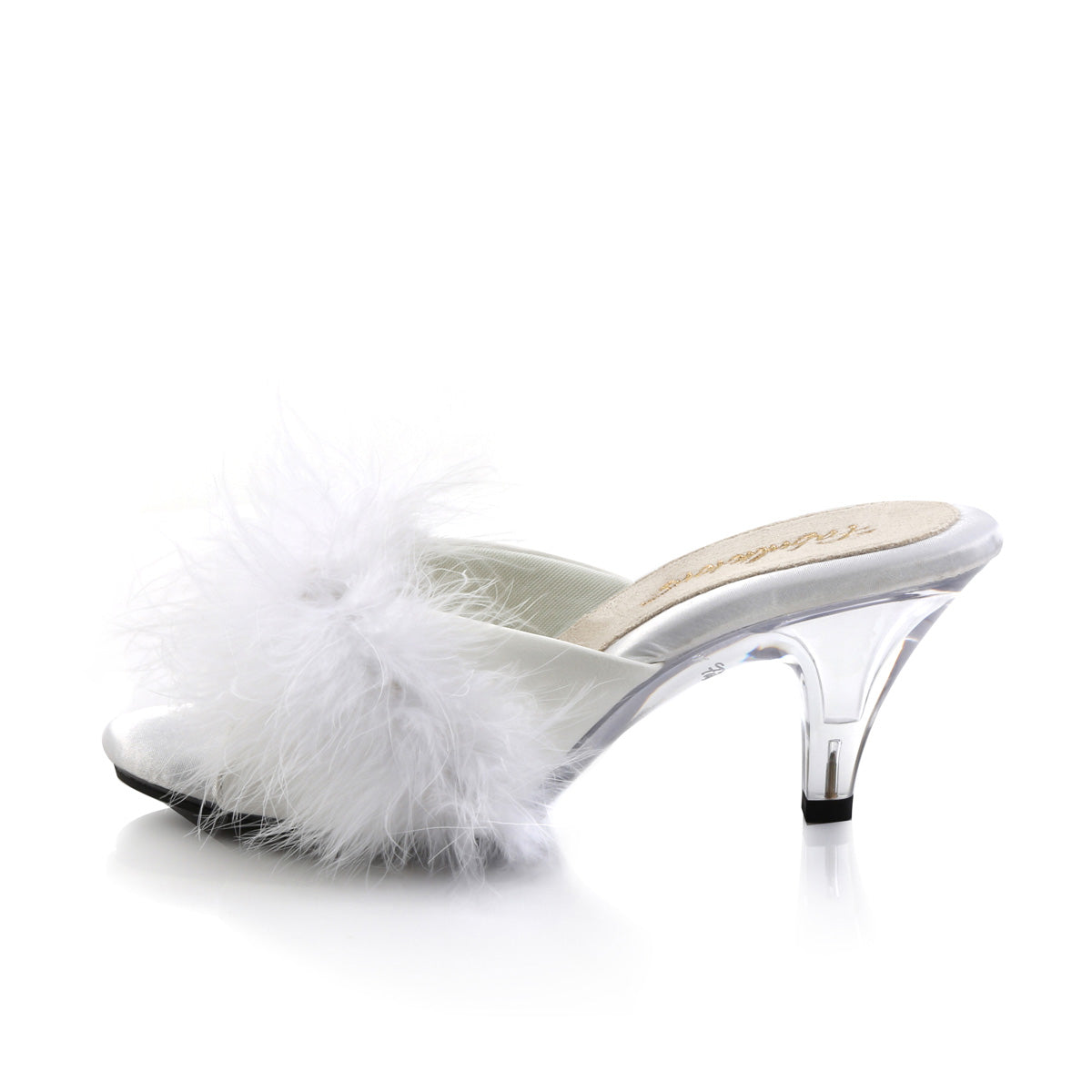 BELLE-301F Fabulicious White Pu-Fur/Clear Shoes (Sexy Shoes)