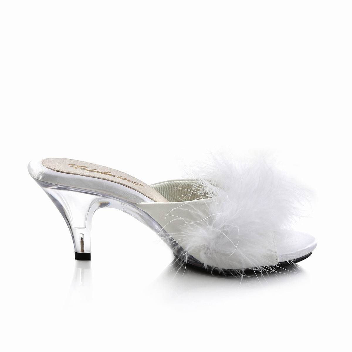 BELLE-301F Fabulicious White Pu-Fur/Clear Shoes (Sexy Shoes)