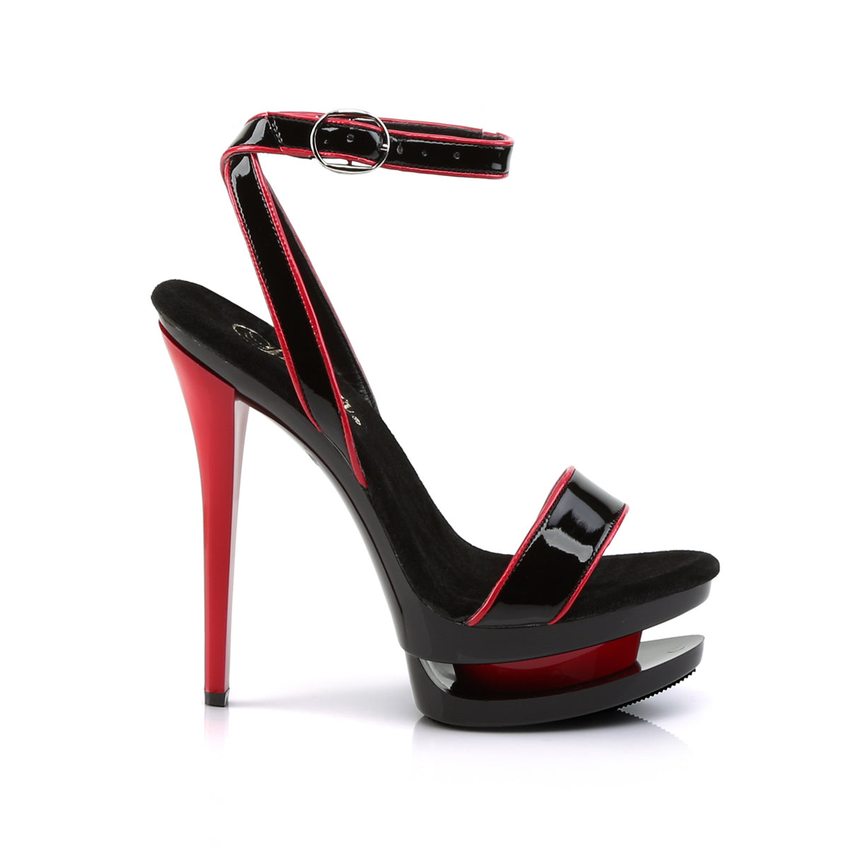 BLONDIE-631-2 Pleaser Black Red Patent/Black-Red Platform Shoes (Sexy Shoes)