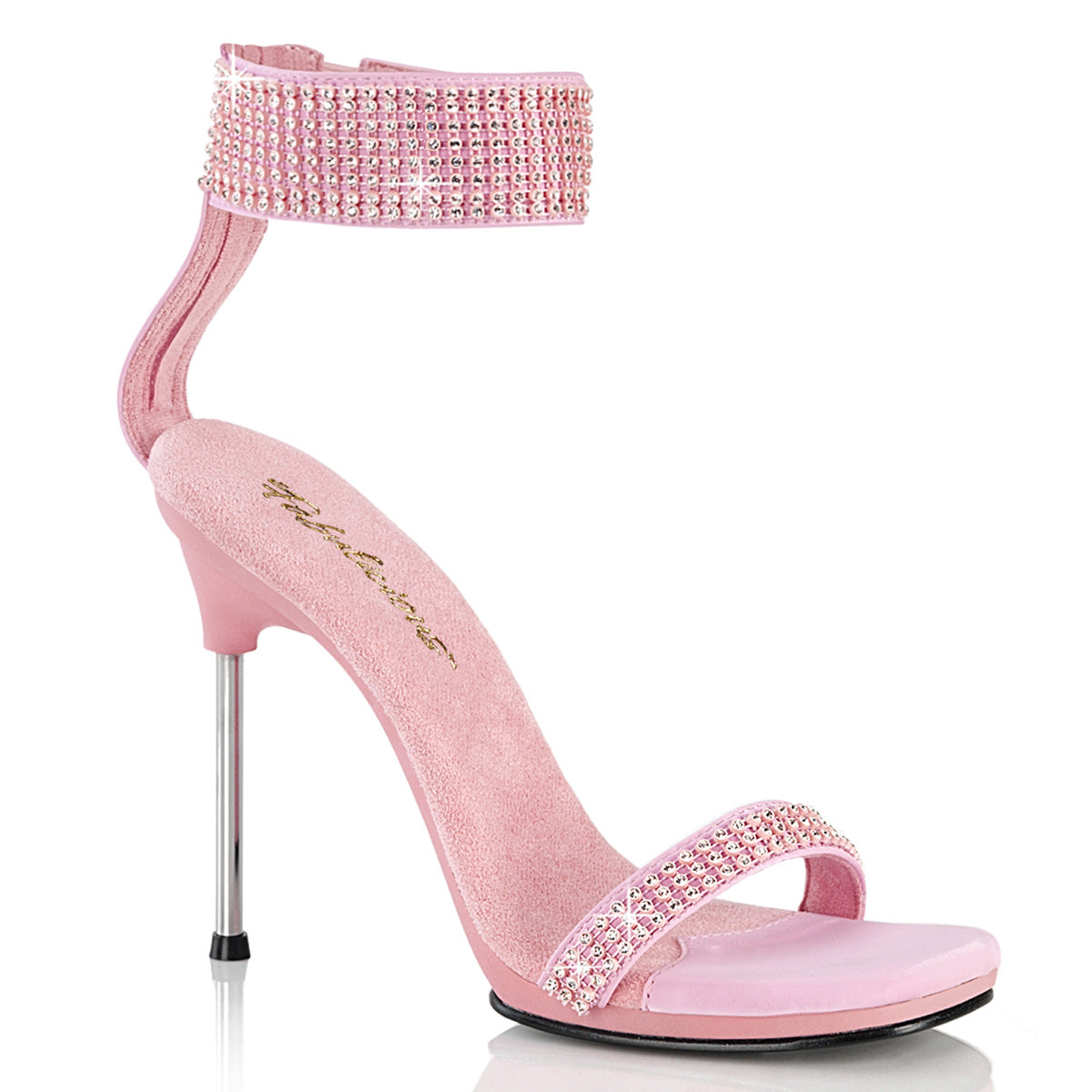 CHIC-40 Fabulicious B Pink Faux Leather-Rhinestones/B Pink Shoes (Sexy Shoes)