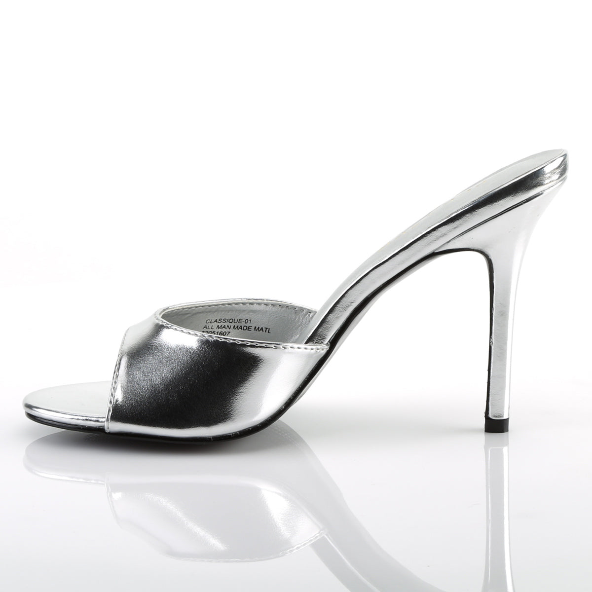 CLASSIQUE-01 Pleaser Silver Metallic Pu Single Sole Shoes (Sexy Shoes)