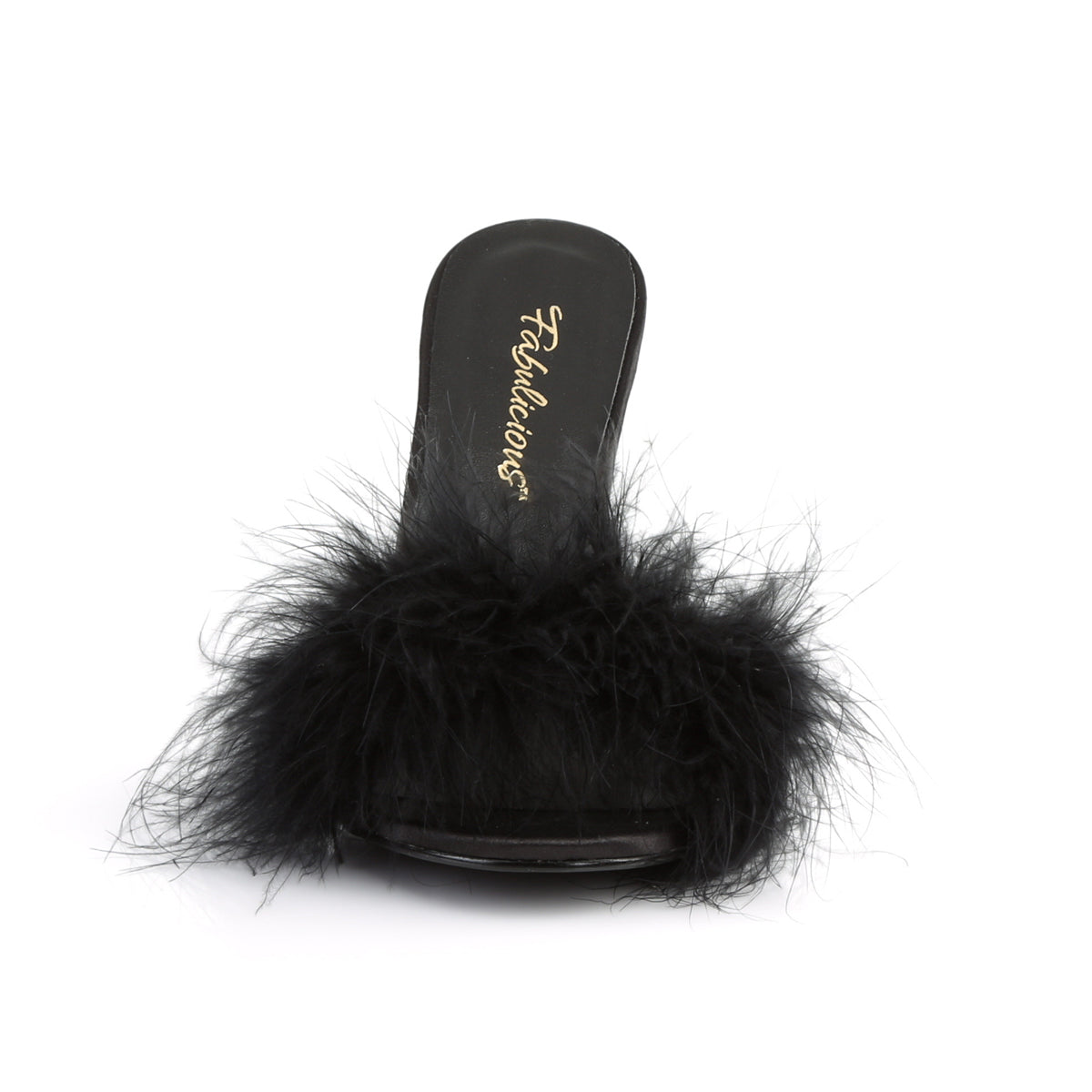 CLASSIQUE-01F Fabulicious Black Pu-Fur Shoes (Sexy Shoes)