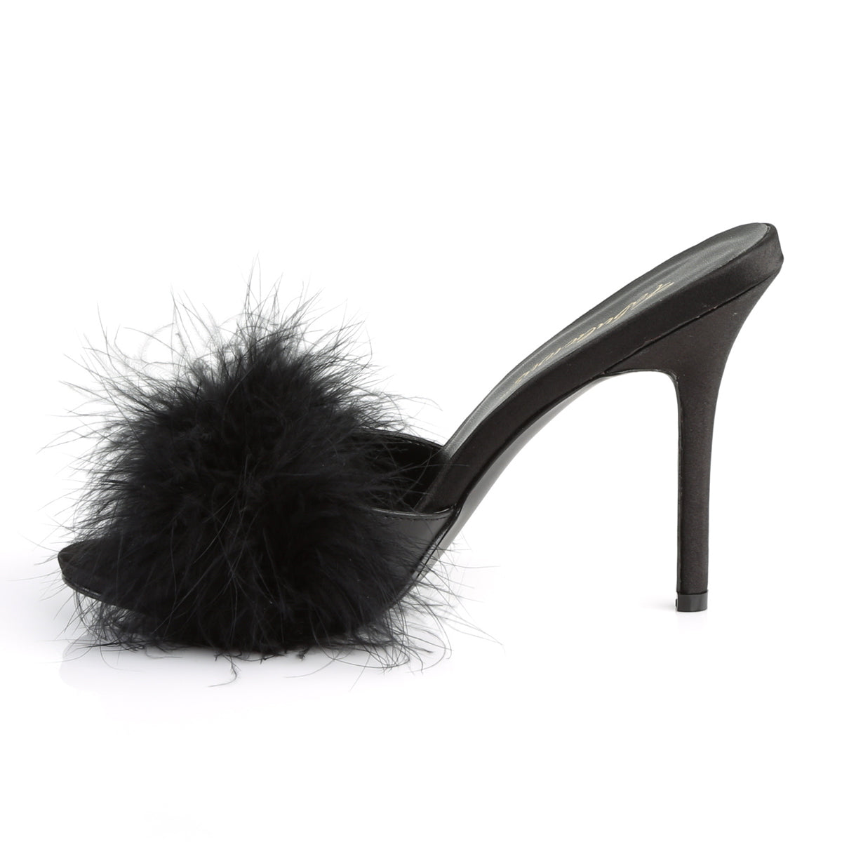 CLASSIQUE-01F Fabulicious Black Pu-Fur Shoes (Sexy Shoes)