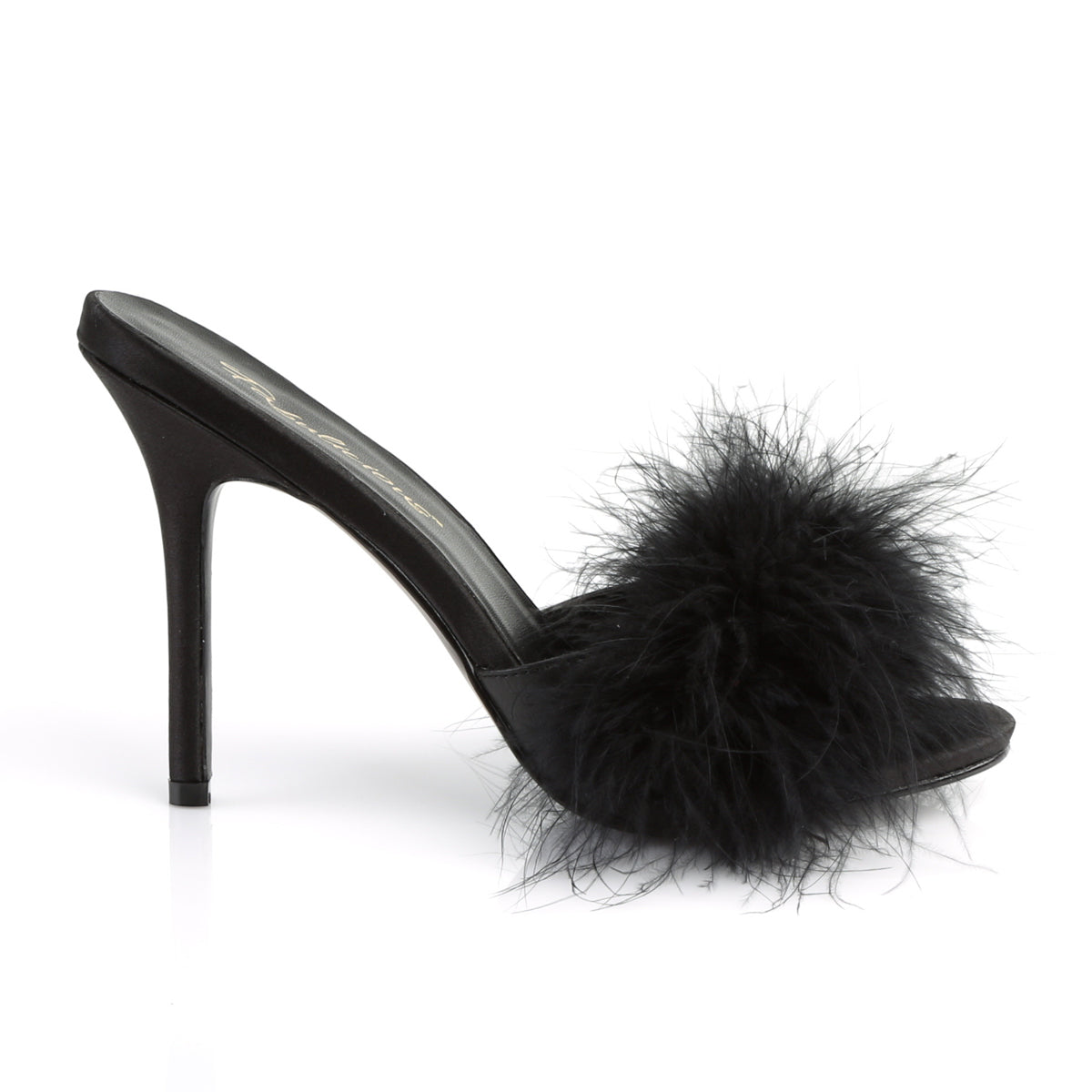 CLASSIQUE-01F Fabulicious Black Pu-Fur Shoes (Sexy Shoes)