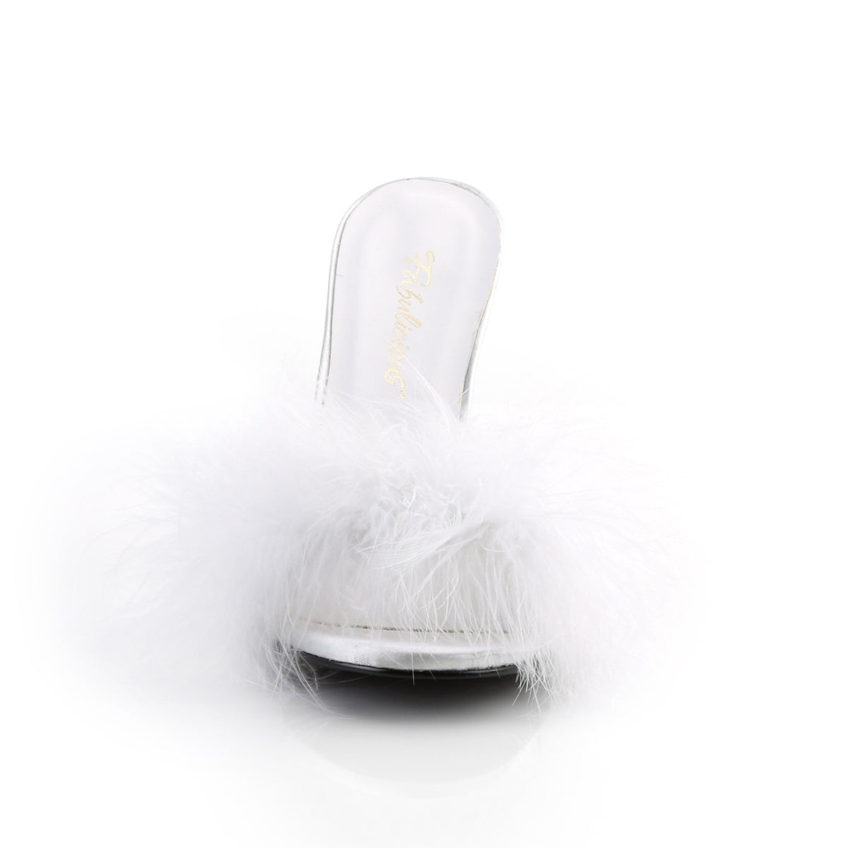 CLASSIQUE-01F Fabulicious White Pu-Fur Shoes (posing comp heels)