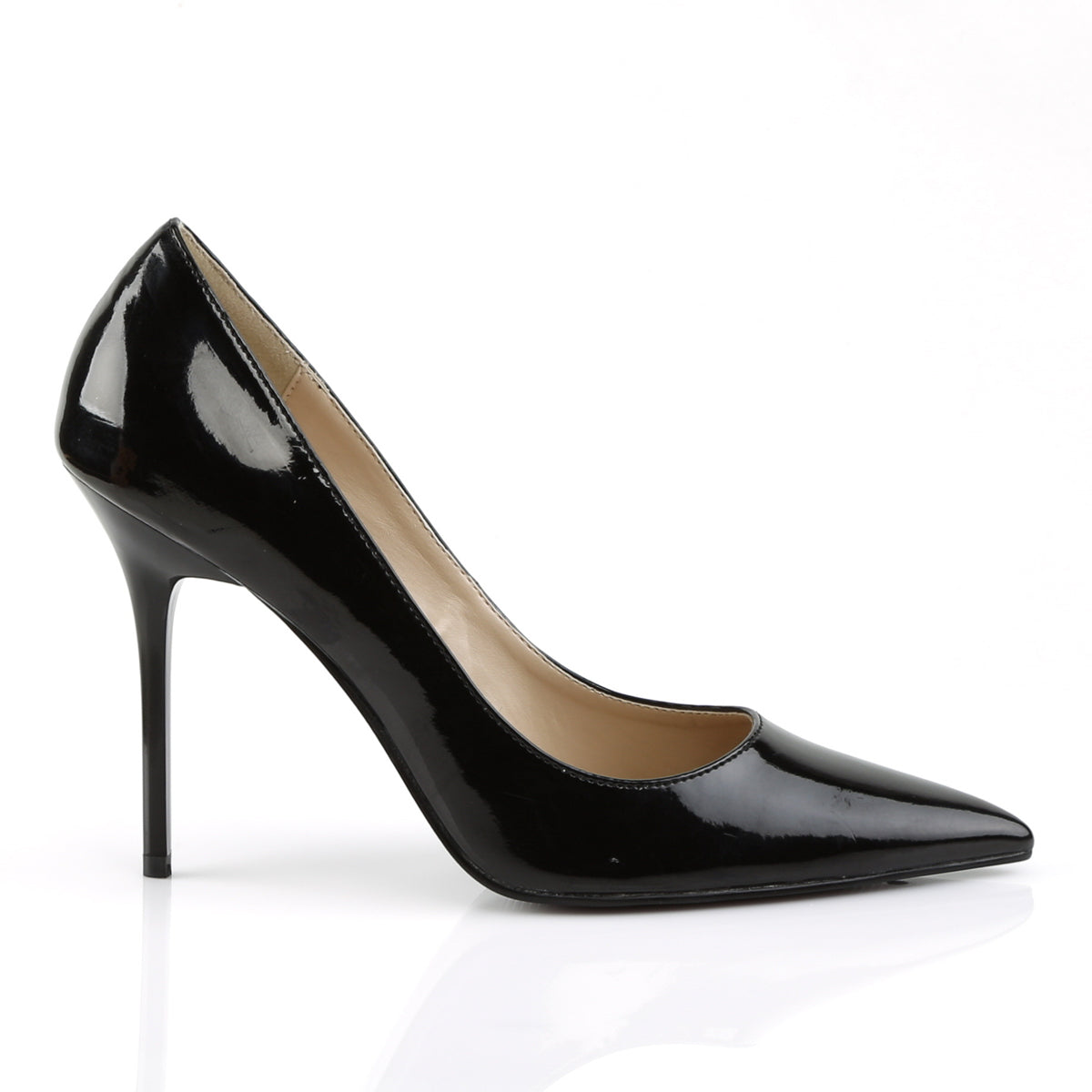 CLASSIQUE-20 Pleaser Black Patent Single Sole Shoes (Sexy Shoes)